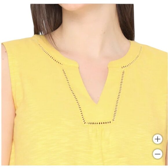 NEW Tahari Sleeveless Top | Yellow - Picture 4 of 6